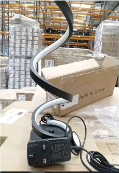 Photo from the official notice: Spiral LED Light — electric shock risk