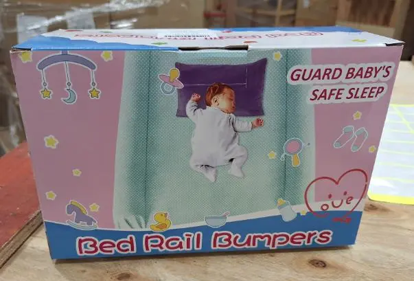 Photo from the official notice: SUNSHINEMALL Inflatable Bed Rail Bumpers sold via Amazon — suffocation risk