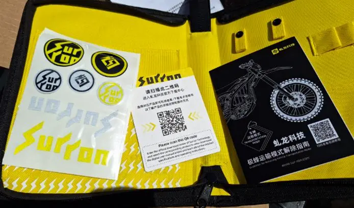 Photo from the official notice: Counterfeit Surron Ultra Bee Electric Motorcycle QL6000DY-A — fire risk
