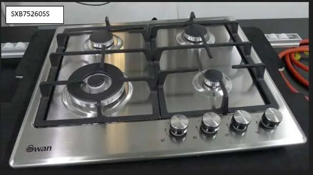 Photo from the official notice: Swan Gas Hobs — fire & burns risk