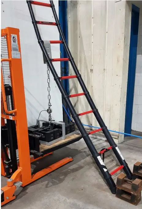 Photo from the official notice: Telescopic Ladder — falls risk