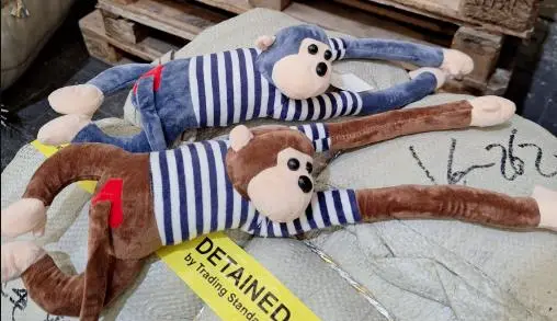 Photo from the official notice: Tongbao Toys Ltd Monkey Plush Toy — choking risk (2410-0073)