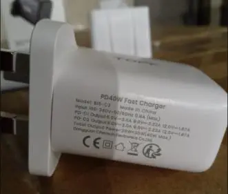 Photo from the official notice: TOPK Fast Charger PD40W sold via Amazon — electric shock risk