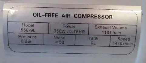 Photo from the official notice: Vevor Air Compressor YM550 — health risk