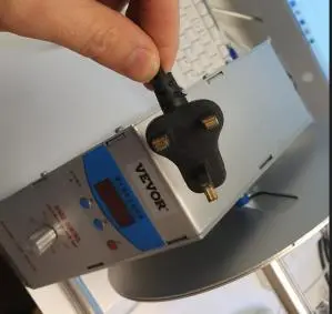 Photo from the official notice: Vevor Automatic Label Tags Rewinding Rewinder Machine — electric shock risk