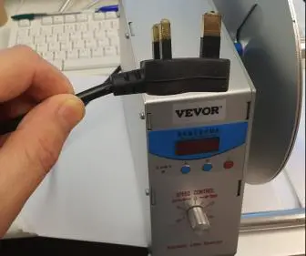 Photo from the official notice: Vevor Automatic Label Tags Rewinding Rewinder Machine — electric shock risk