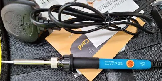 Photo from the official notice: WaxRhyed Soldering Iron Kit sold via Amazon — fire risk