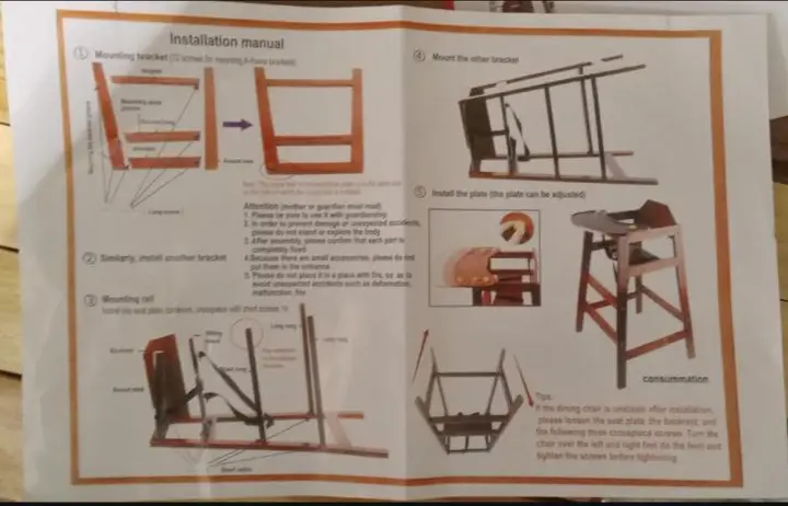 Photo from the official notice: Wooden Baby High Chair — entrapment risk