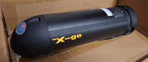Photo from the official notice: X-Go E-Bike Lithium-Ion Battery (Bullet) — fire risk (2407-0018)