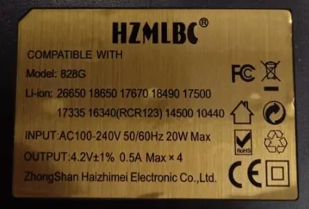 Photo from the official notice: ZhongShan Haizhimei Electronic HZMLBC Battery Charger — electric shock risk