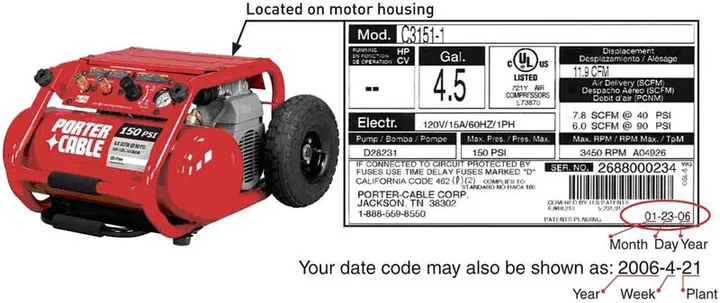 Photo from the official notice: Additional Injuries Prompt DeVilbiss to Reannounce Recall of Pressure Washers and Air Compressors Due to Fracture and Laceration Hazards