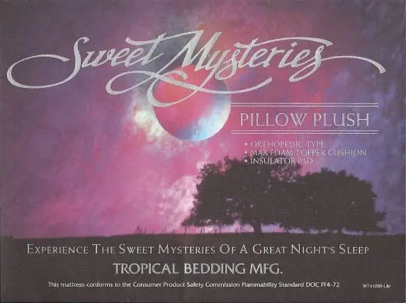 Picture of Recalled Sweet Mysteries Mattress Labell