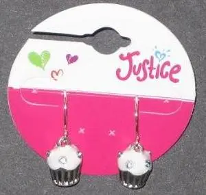 Justice Cupcake Earrings (White) Style #5469