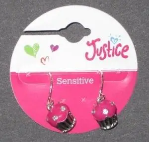 Justice Cupcake Earrings (Dark Pink) Style #5814