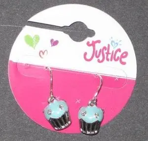 Justice Cupcake Earrings (Light Blue) Style #5759