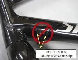 Non-Recalled Bicycle Double Rivet Cable Stop