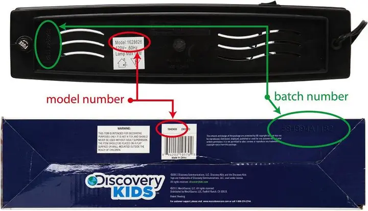Photo from the official notice: Innovage Recalls Discovery Kids Lamps Due to Fire and Burn Hazards