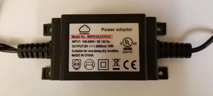Power Supply connected to Air Sensor
