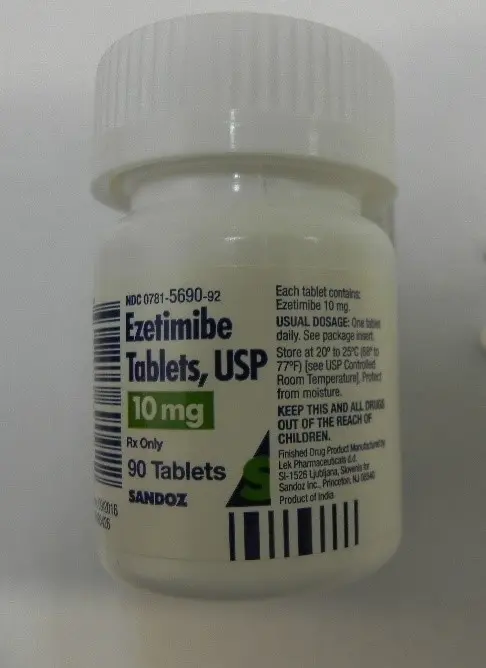 Ezetimibe 10mg Tablets 90 count bottle