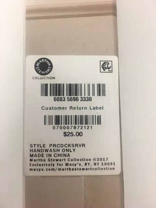 Martha Stewart Collection ® Whiteware Cake Knife and Server Label