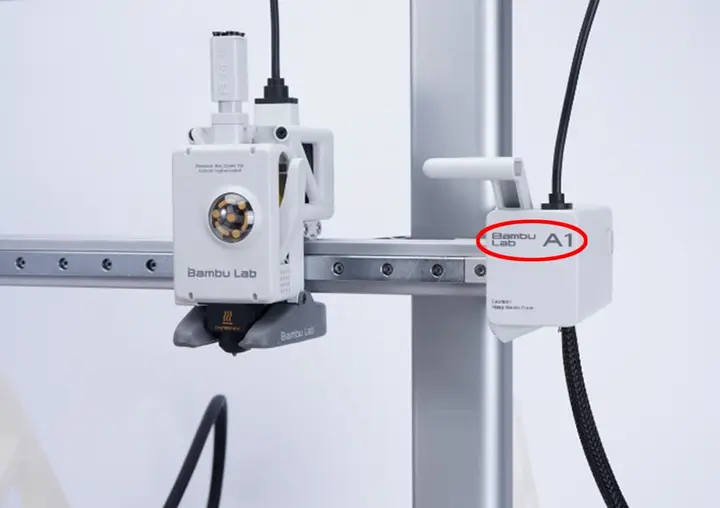 Bambu Lab and "A1" are located on the x-axis motor