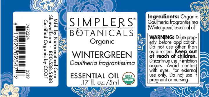 The label of the recalled Wintergreen Essential Oil