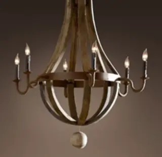 Recalled 6-Arm Wine Barrel Chandelier