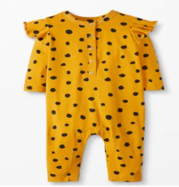 Recalled Hanna Andersson Baby Ruffle Romper in Golden Hour
