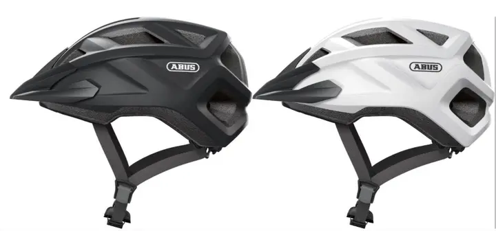 Recalled ABUS ACM (MountZ) helmet left side in velvet black and polar white colors
