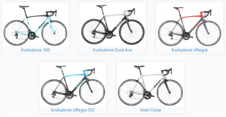 2018 Masi Evoluzione (all models) and Gran Corsa model