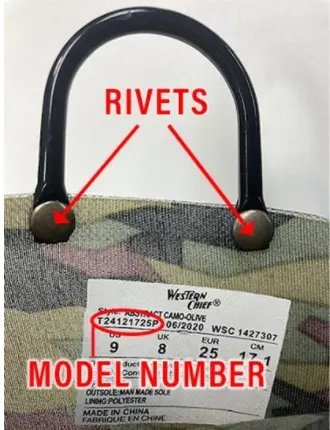 Recalled Rain Boots’ Handle with Rivets
