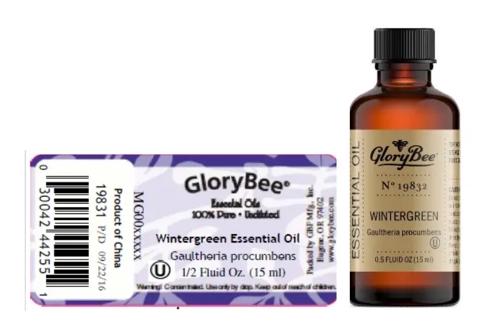 Recalled GloryBee Wintergreen Essential Oil 0.5 fl. oz. (15 mL)