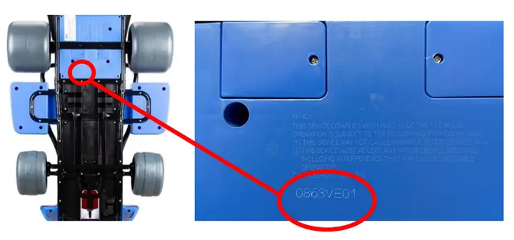 Recalled Mario Kart 24V Ride-On Racer Cars (date code location)