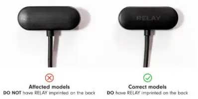 Recalled Relay Charging Cables Do Not Have "RELAY" Imprinted on the Back