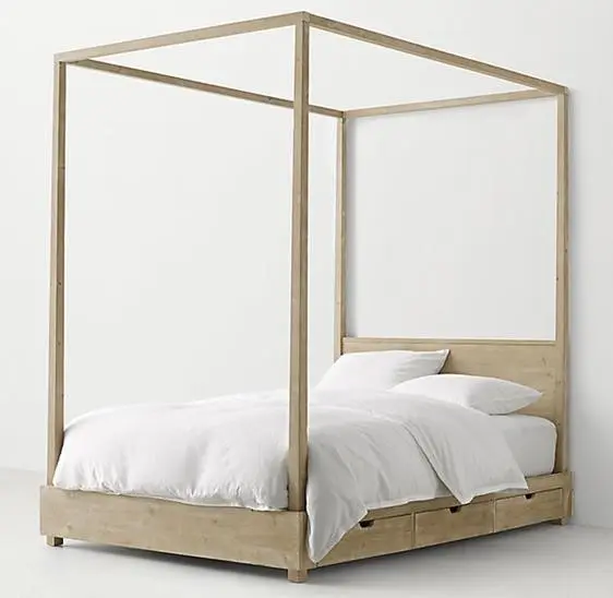 Recalled RH Callum canopy bed – weathered white