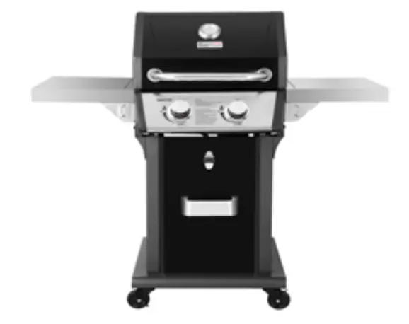 Front View of Recalled Patio 2-Burner Gas Grill in Black