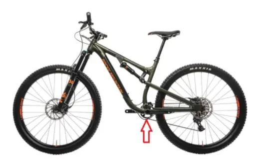 Location of serial number engraved on bottom bracket