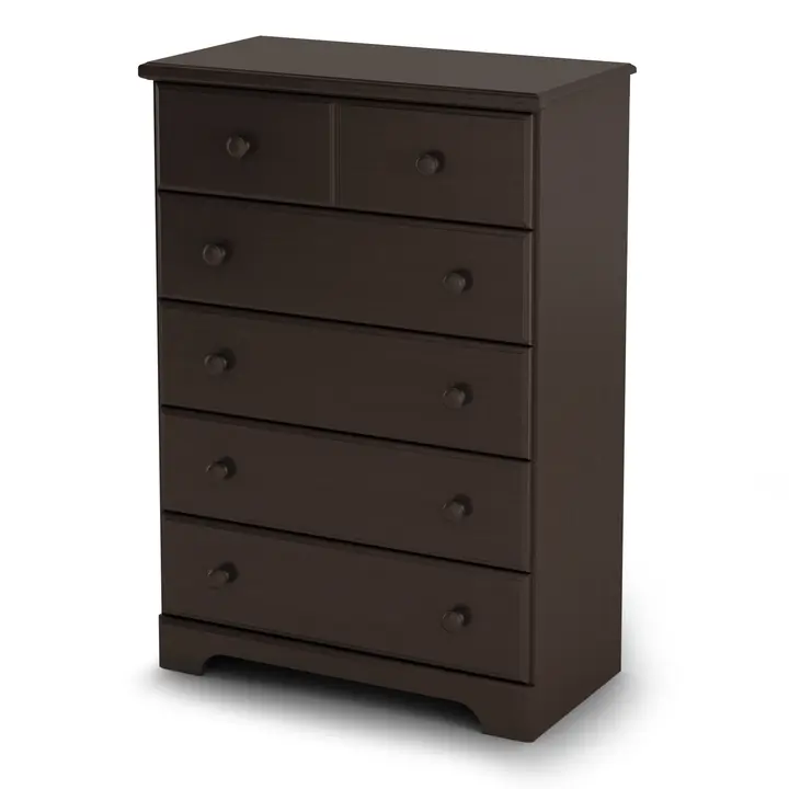 Summer Breeze style 5-drawer chest in chocolate