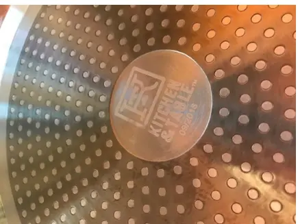 Location of date code on underside of pan.