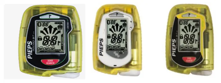 Recalled Pieps Micro BT Button, Micro BT Sensor and Micro BT Race Avalanche Transceivers