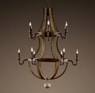 Recalled 12-Arm Wine Barrel Chandelier