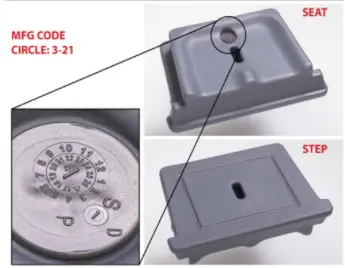 Manufacture code 3-2021 can be found on the removable seat/step