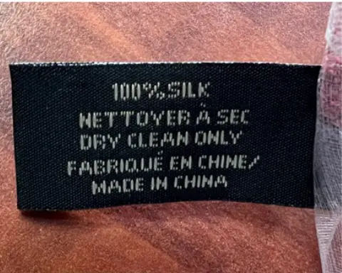 Back of side seam label