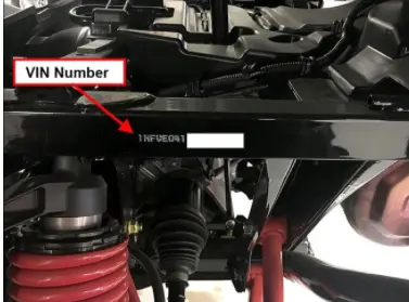Pioneer 1000 Location of VIN Number