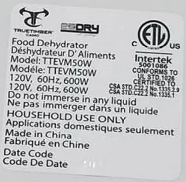 Model number and date code location