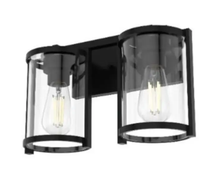 Recalled Hunter Fan 19127 Astwood 2 Light Vanity in Matte Black