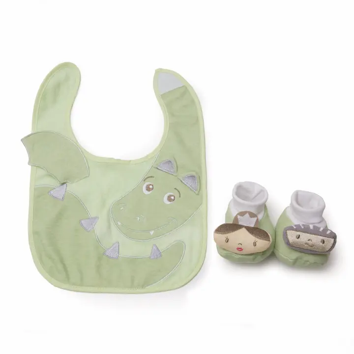 Dragon bib and bootie set