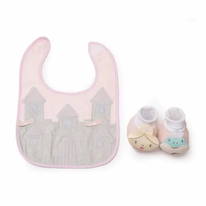 Princess bib and bootie set