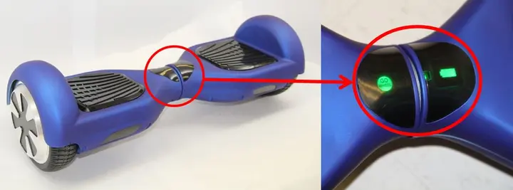 The "Go Wheel" icon will illuminate when the hoverboard is powered on