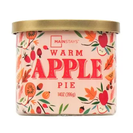 Recalled Mainstays Three-Wicked Candles in Apple Pie